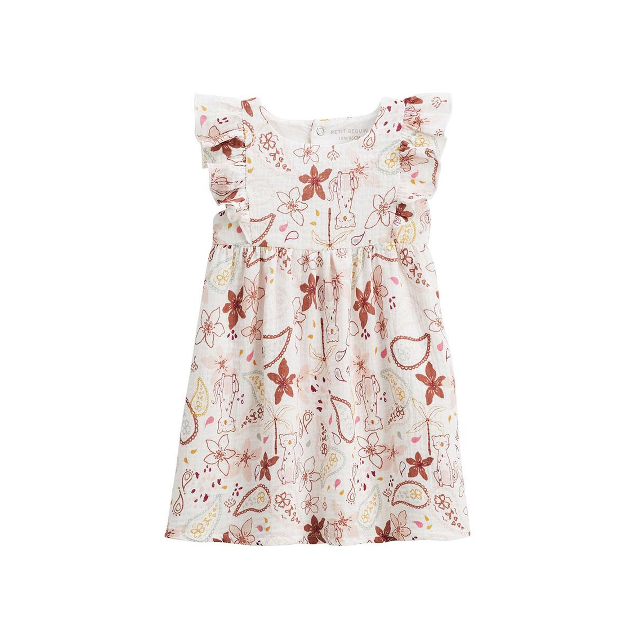 Voir la diapositive 1 : Petit Béguin Robe enfant en gaze de coton arizona