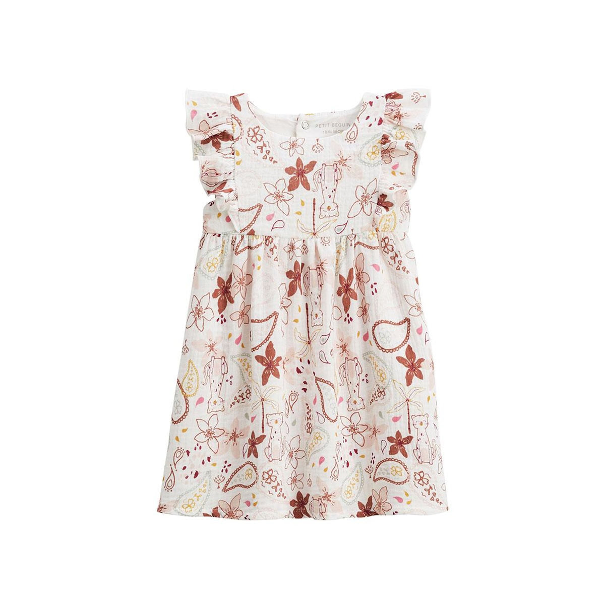 Petit Béguin Robe enfant en gaze de coton Arizona