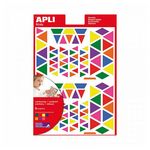 Apli Agipa 6 Feuilles de gommettes multicolores en triangles
