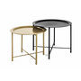 Voir la diapositive 2 : Paris Prix Lot de 2 Tables d'Appoint  Gabin  62cm Noir & Or