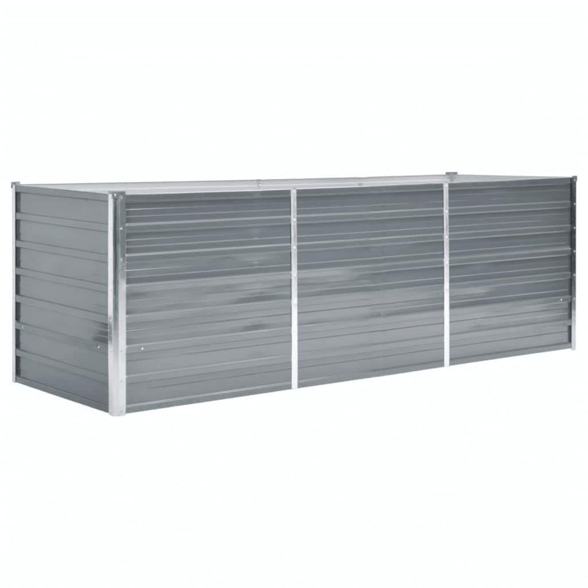 VIDAXL Lit sureleve de jardin Acier galvanise 240x80x77 cm Gris
