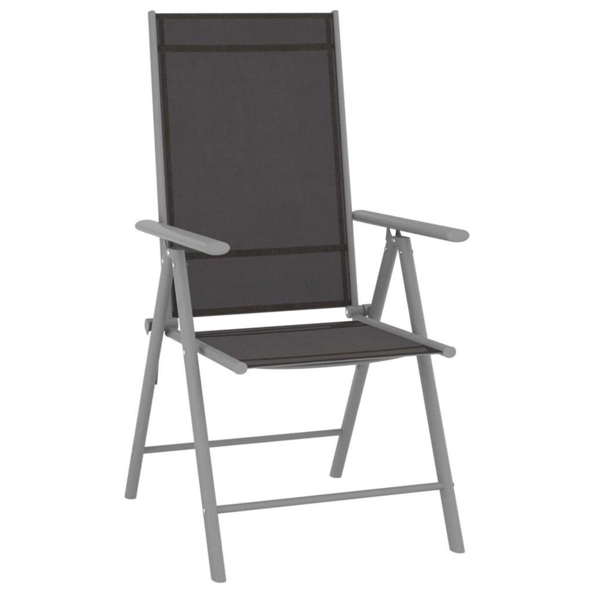VIDAXL Chaises de jardin pliables lot de 4 Textilene Noir