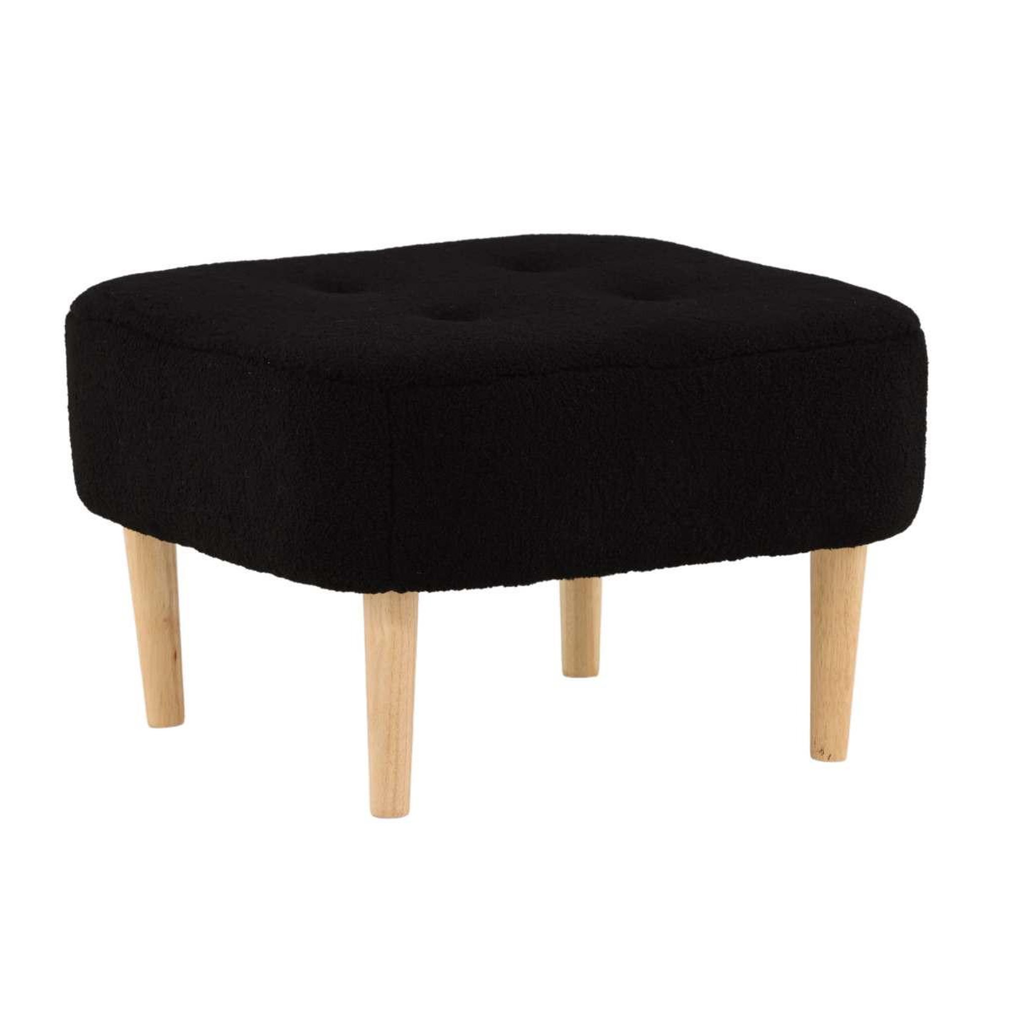Paris Prix Pouf déco en tissu  salina  59cm noir
