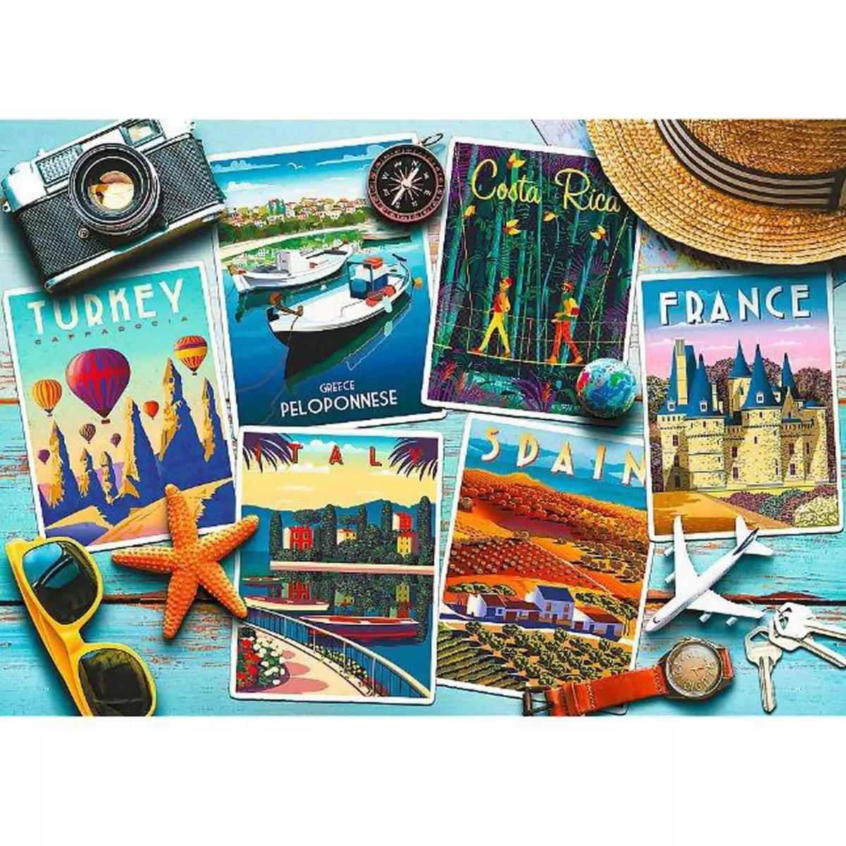 Trefl Puzzle 1000 pièces : Cartes postales de vacances