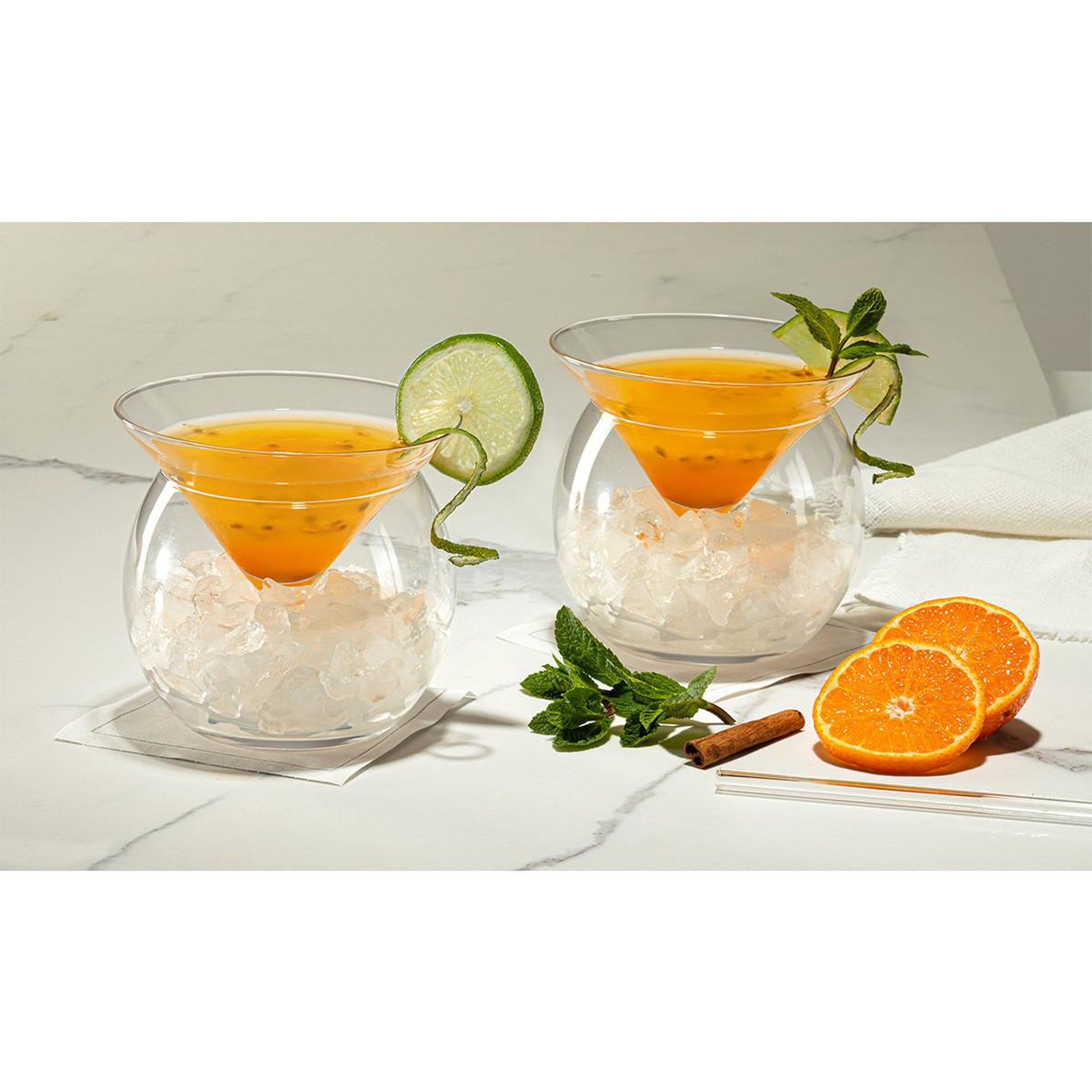 Voir la diapositive 4 : SECRET DE GOURMET Lot de 2 verres à cocktail  cônes  12cm transparent
