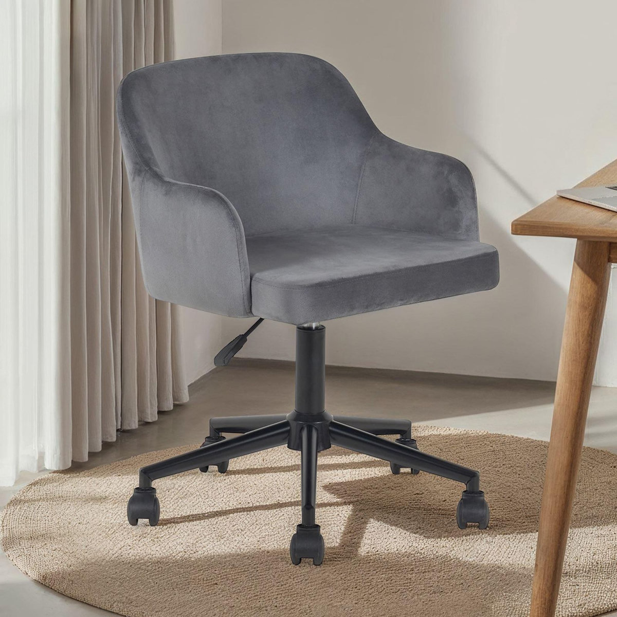 IDIMEX Chaise de bureau OLIVER en velours