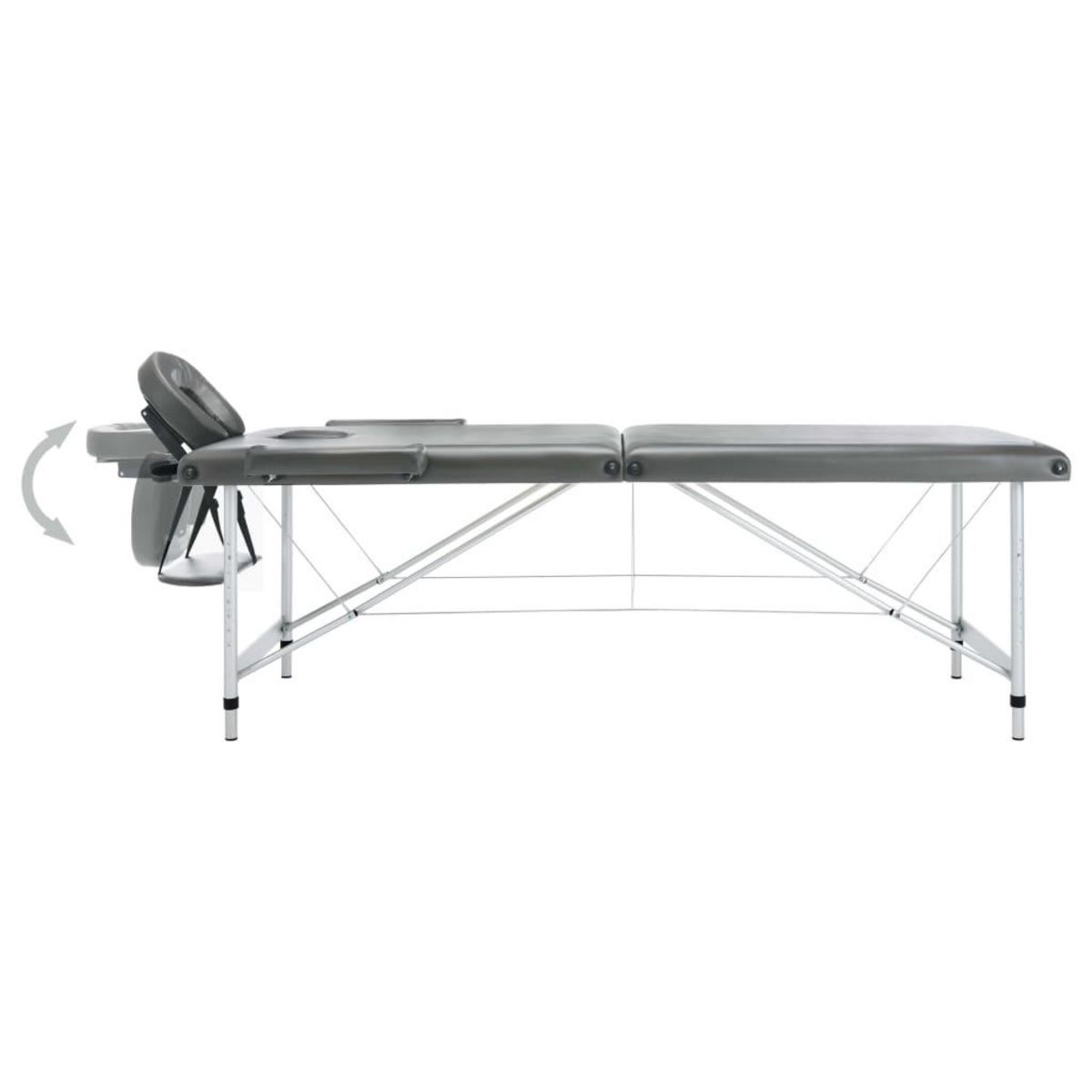 VIDAXL Table de massage 2 zones Cadre en aluminium Anthracite 186x68cm