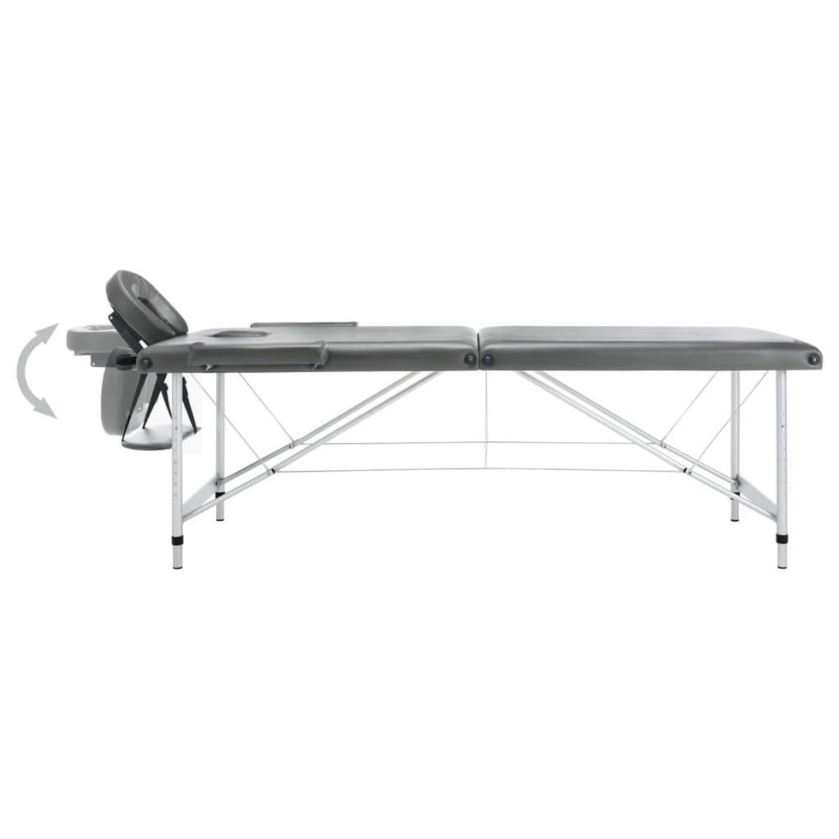 VIDAXL Table de massage 2 zones Cadre en aluminium Anthracite 186x68cm