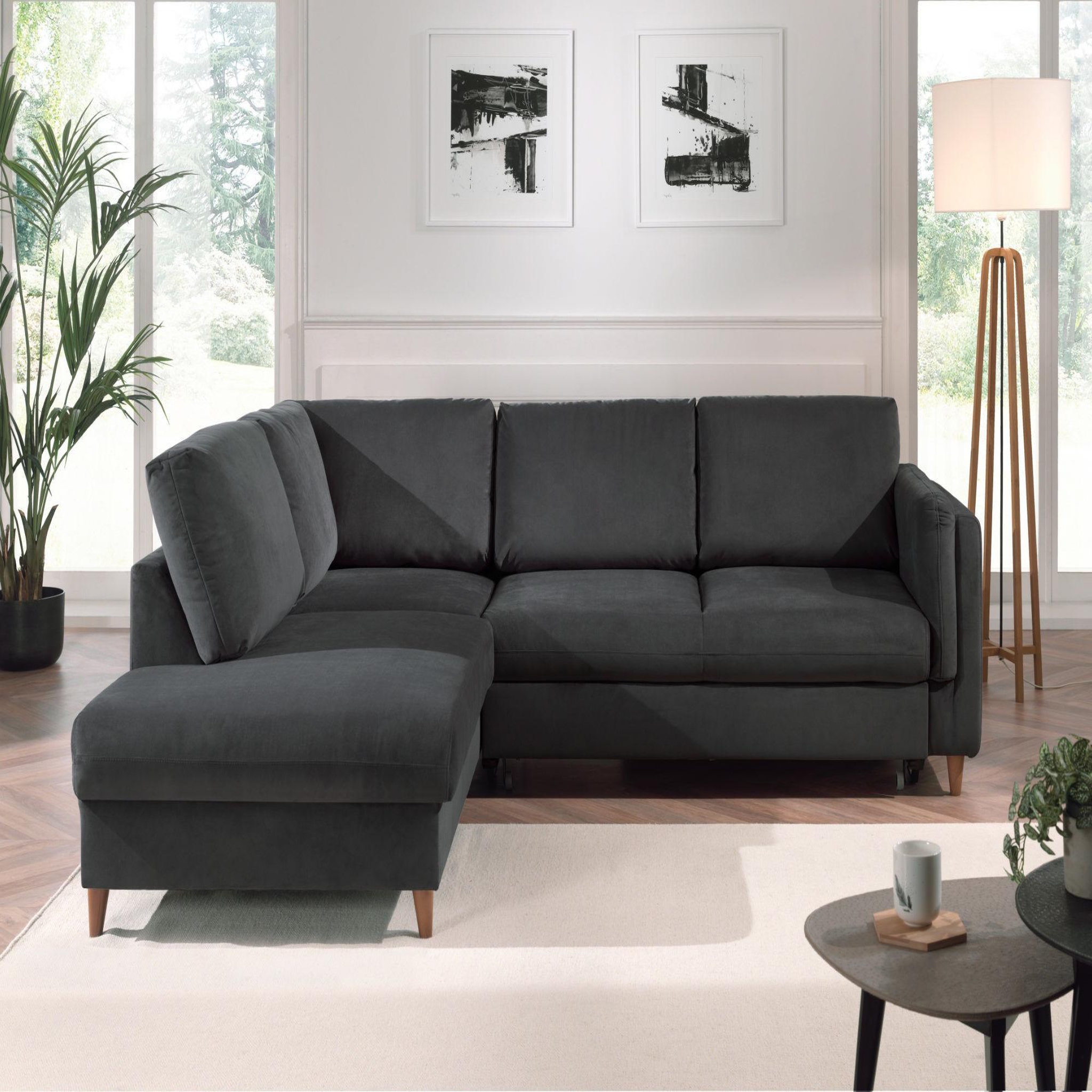 Voir la diapositive 5 : LISA DESIGN Brooke - canapé d'angle gauche - convertible - 5 places - en velours