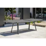 dcb garden table de jardin - 10/12 places - aluminium - gris - stockholm