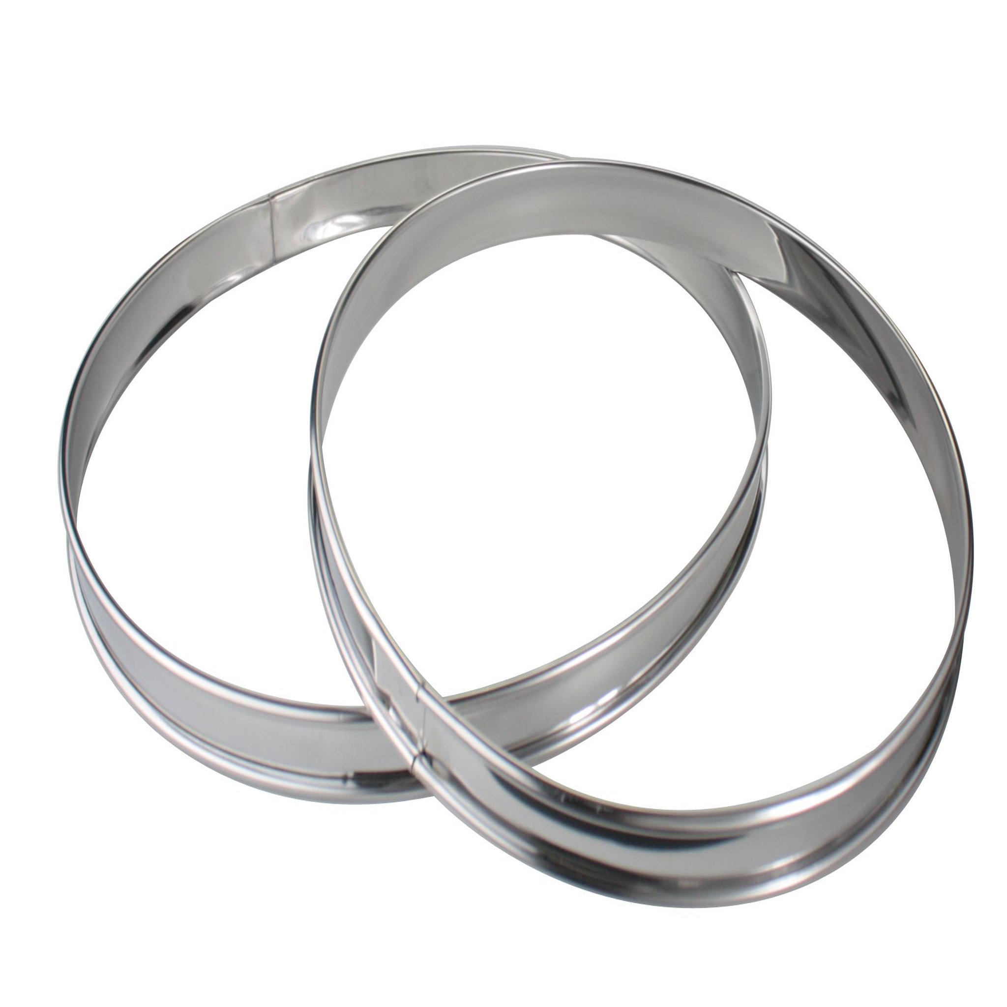 Voir la diapositive 1 : ARD TIME Lot de 2 cercles à tarte en inox diamètre 24 et 28cm