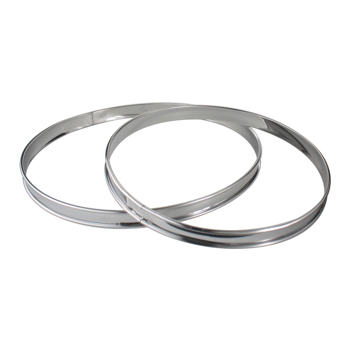 ARD TIME Lot de 2 cercles à tarte en inox diamètre 24 et 28cm