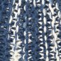 VIDAXL Pouf tricote a la main Bleu et blanc 50 x 35 cm Laine
