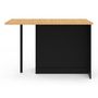 Voir la diapositive 4 : ID MARKET Ilot central CESAR 140 cm bois noir avec plan de travail façon hêtre
