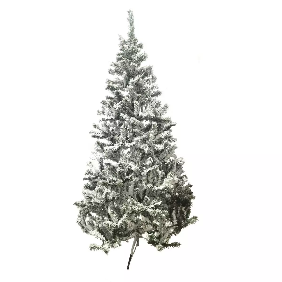 TOILINUX Sapin de Noël Artificiel enneigé Oslo - 850 Branches épaisses - H. 210 cm - Blanc et Vert