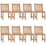 Voir la diapositive 2 : VIDAXL Chaises de jardin lot de 8 avec coussins Bois de teck massif