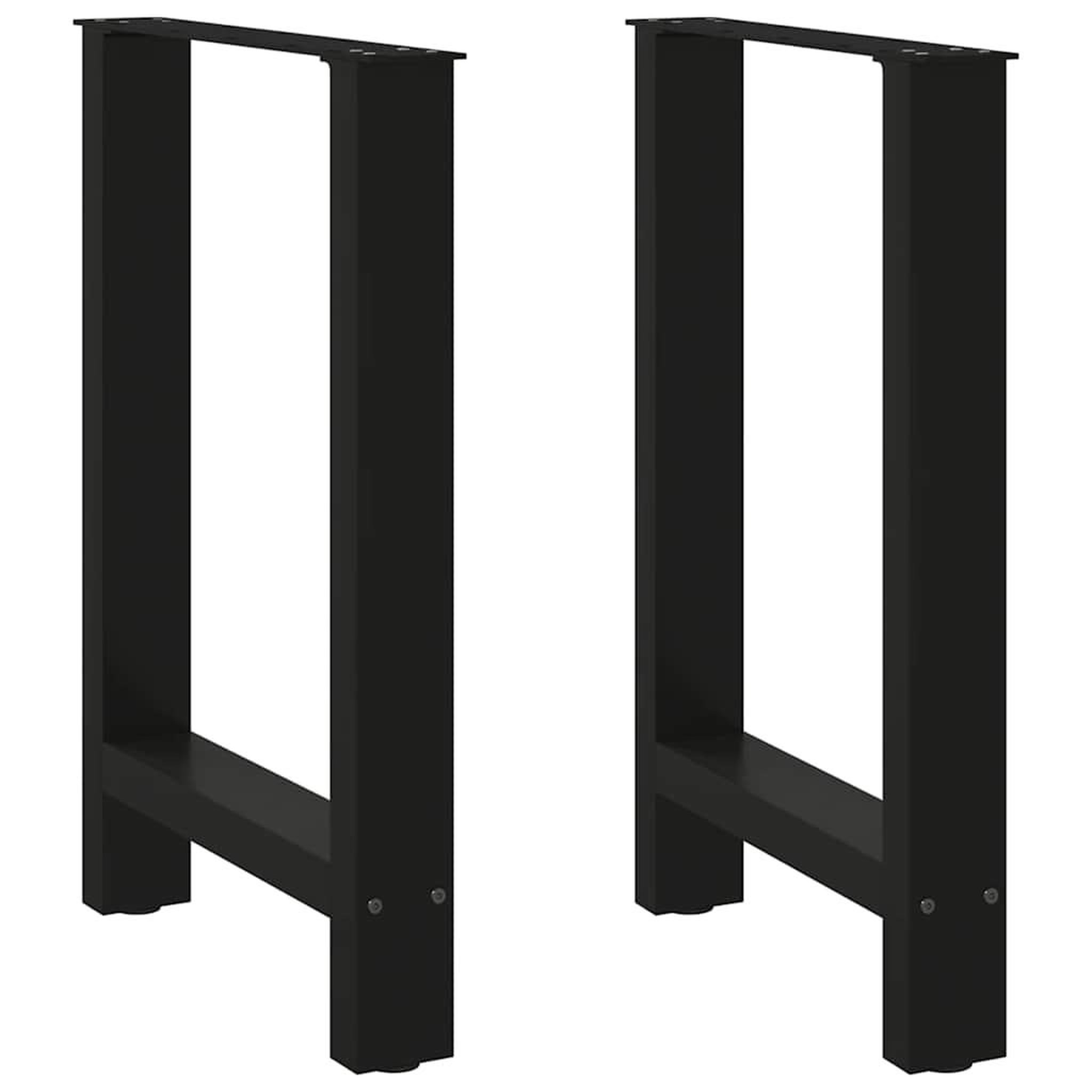 VIDAXL Pieds de table basse noir 2 pcs 60x(72-73) cm acier