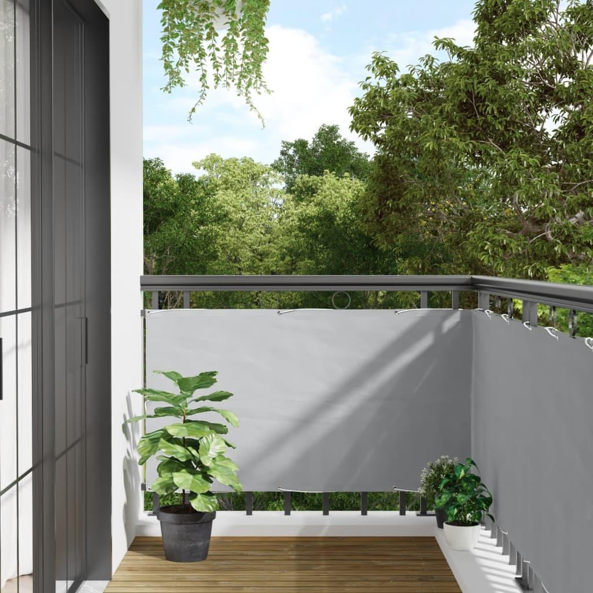 VIDAXL Ecran d'intimite de balcon gris 300x75 cm PVC
