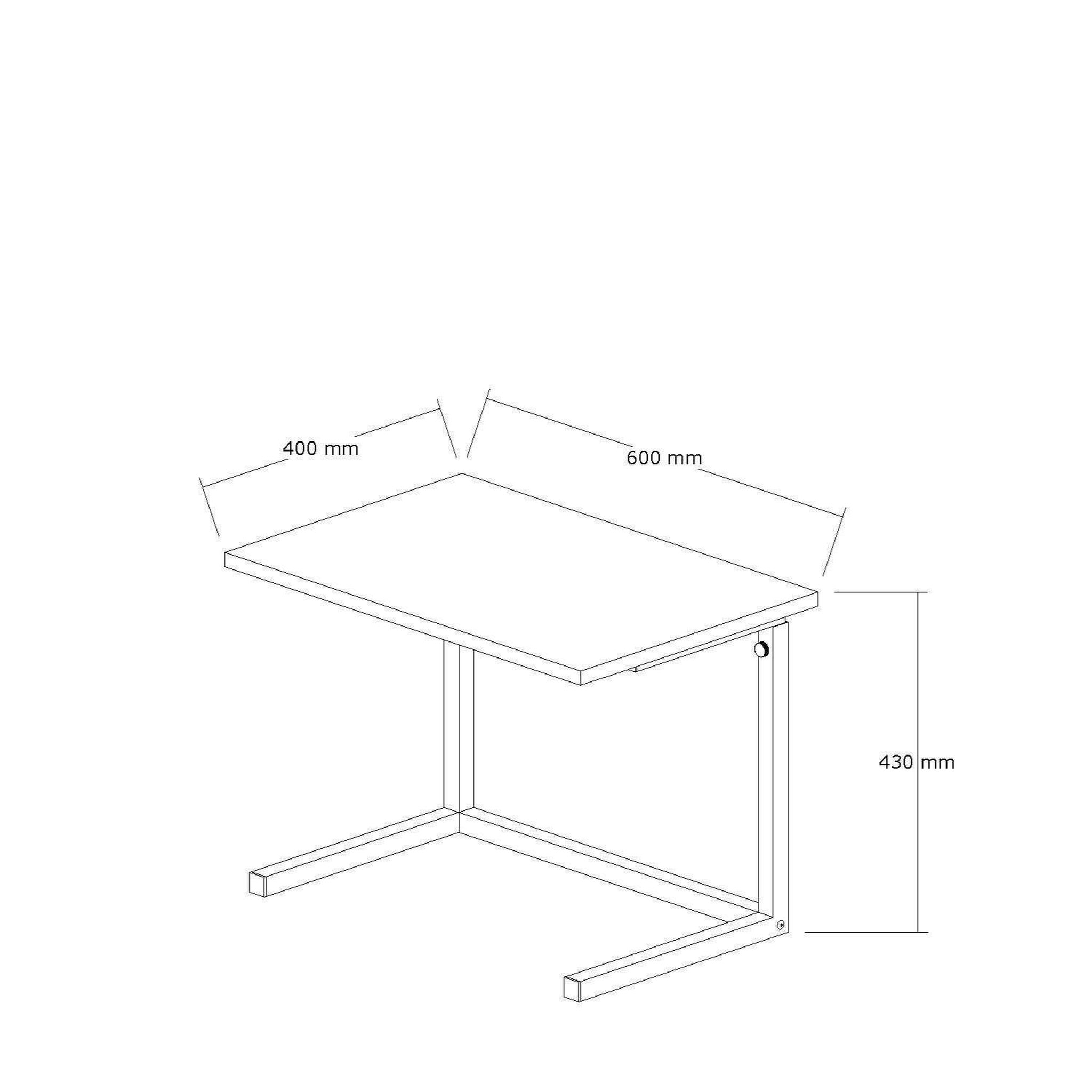 Voir la diapositive 4 : TOILINUX Bureau d'appoint réglable en hauteur effet bois et métal capri - marron