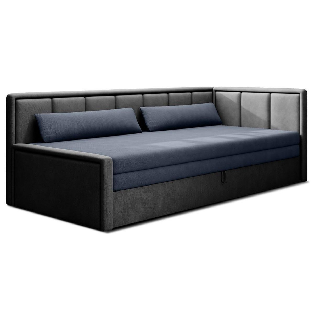 BEST MOBILIER James - canapé 3 places droit convertible avec coffre en velours