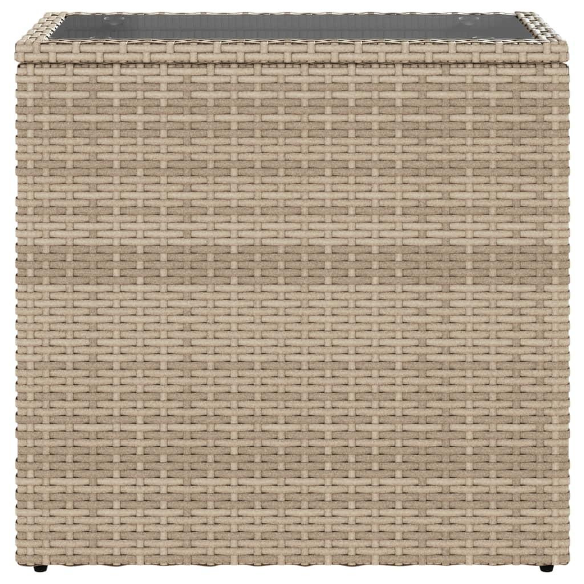 Voir la diapositive 5 : VIDAXL Table d'appoint de jardin avec dessus en verre beige rotin