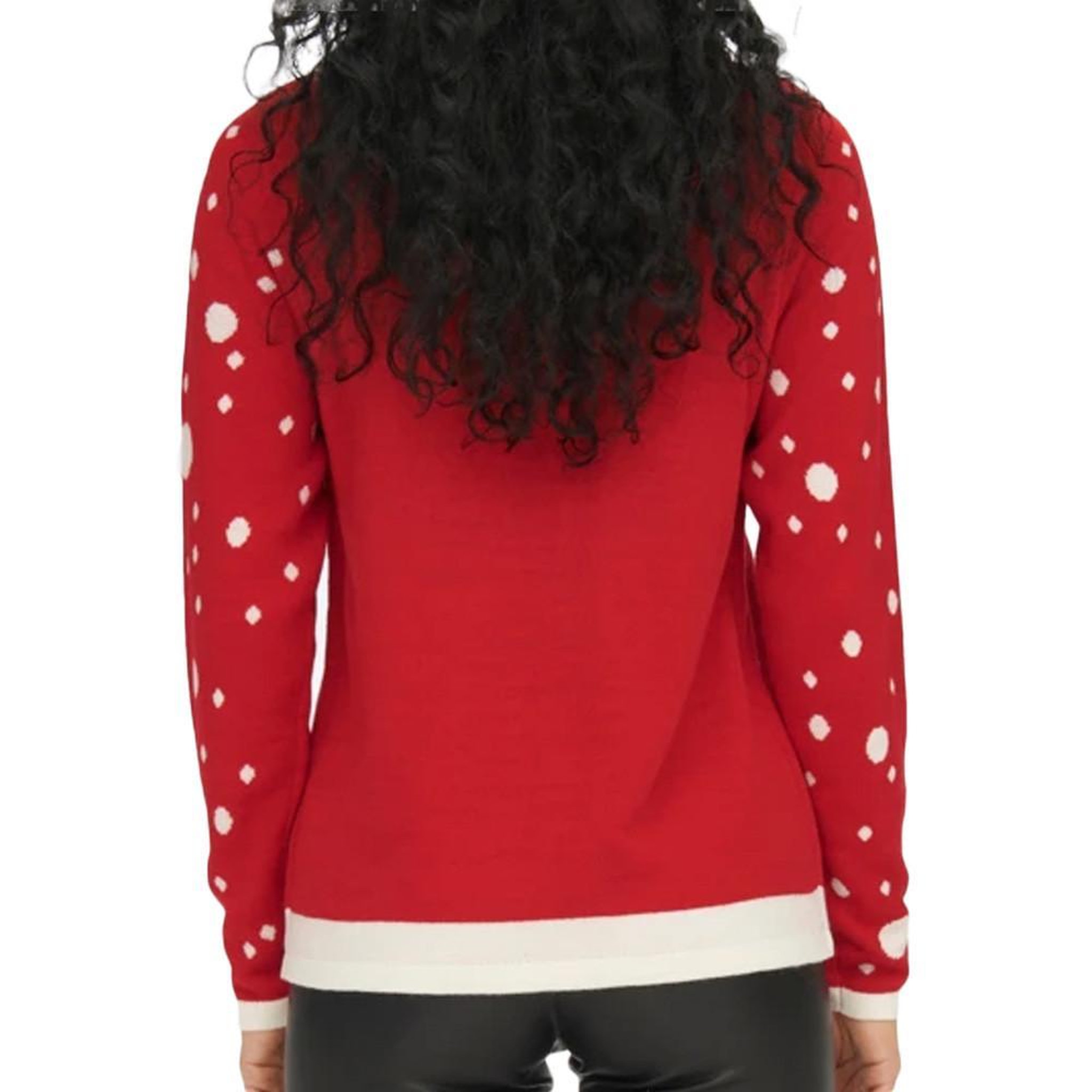 Voir la diapositive 2 : JACQUELINE DE YONG Pull de Noël Rouge Femme JDY Lucia