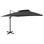 VIDAXL Parasol de jardin en porte-a-faux avec double toit noir