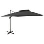 Voir la diapositive 1 : VIDAXL Parasol de jardin en porte-a-faux avec double toit noir