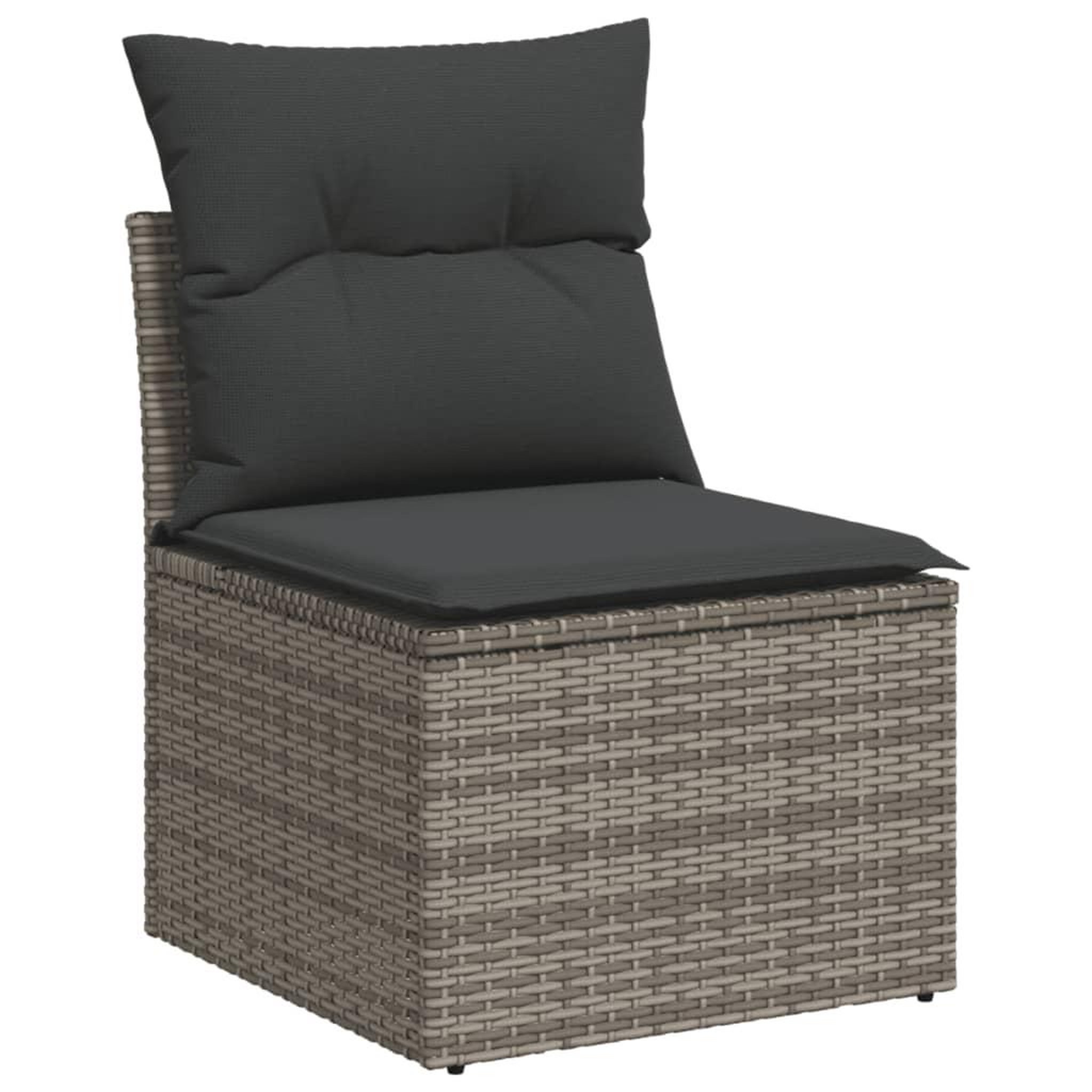 Voir la diapositive 4 : VIDAXL Salon de jardin 11 pcs avec coussins gris resine tressee