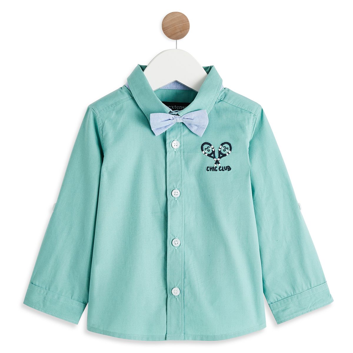 INEXTENSO Chemise verte avec noeud papillon bébé garçon