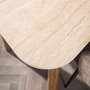 Voir la diapositive 3 : LISA DESIGN Mohea - table à manger - plateau en céramique effet travertin - 4 à 6 personnes