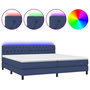 Voir la diapositive 2 : VIDAXL Sommier a lattes de lit et matelas et LED Bleu 200x200 cm Tissu