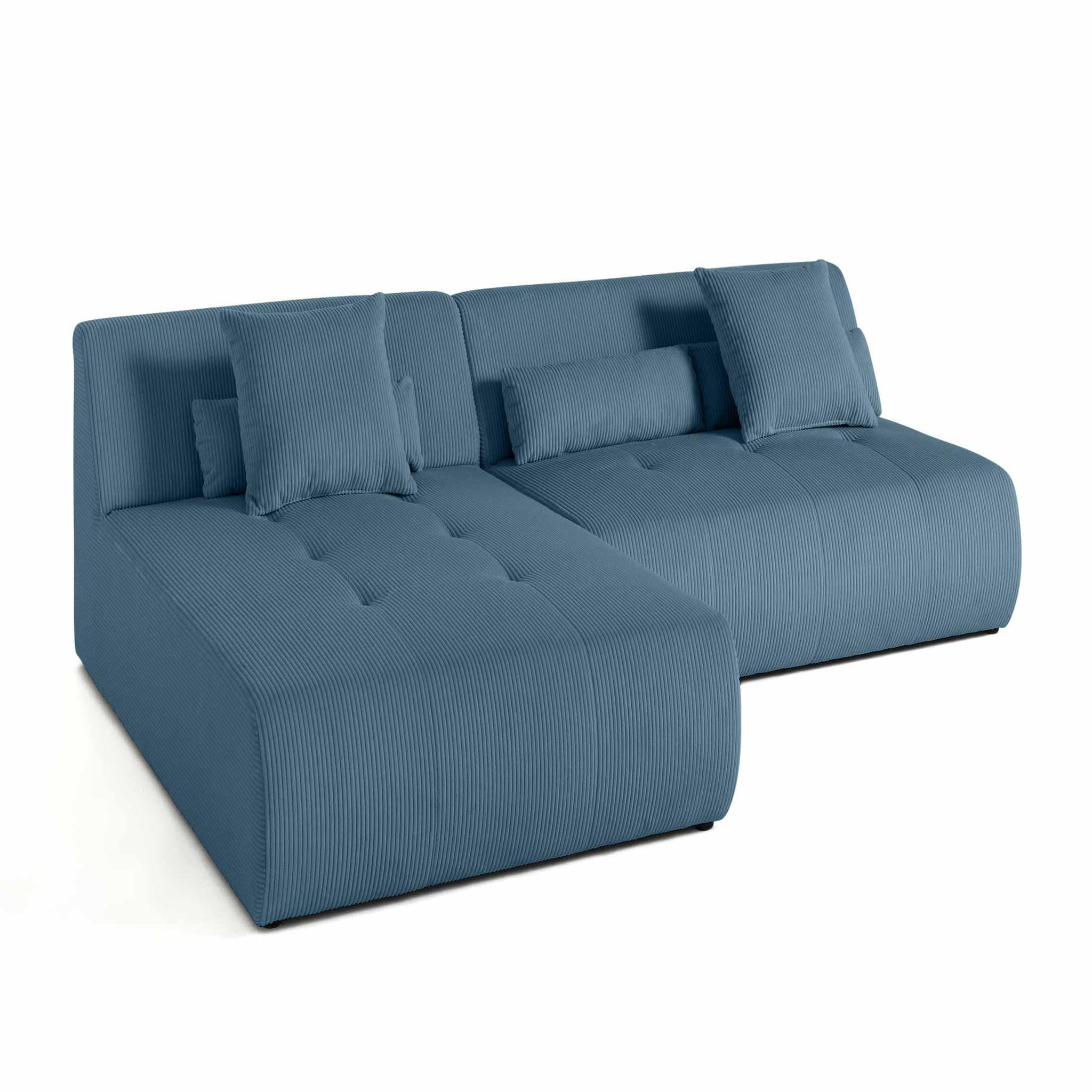 Voir la diapositive 5 : LISA DESIGN Onyx - canapé modulable d'angle réversible 4 places - en velours côtelé