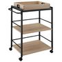 Voir la diapositive 2 : tectake Chariot de service style industriel Bois clair industriel, Chêne Sonoma