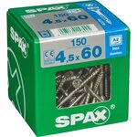 CENTRALE BRICO Lot de 150 vis inox tête fraisée torx SPAX, Diam.4.5 mm x L.60 mm
