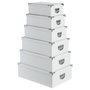 Voir la diapositive 1 :  Set de 6 Boîtes de Rangement  Uni  48cm Blanc