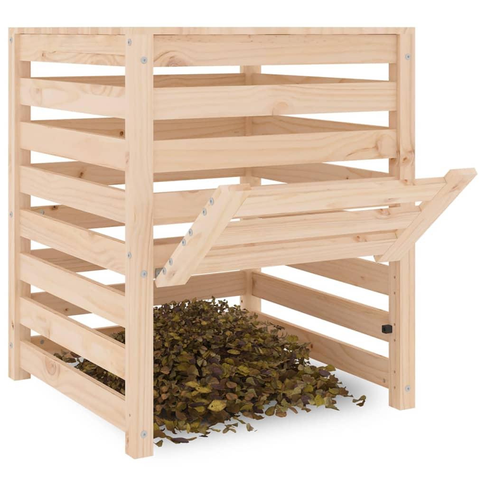 Voir la diapositive 4 : VIDAXL Composteur 63,5x63,5x77,5 cm Bois massif de pin
