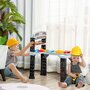 HOMCOM Etabli et outils pour enfant - jeu d'imitation bricolage - nombreux accessoires plus de 79 pièces & outils variés - PP noir gris