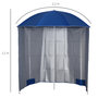 Voir la diapositive 3 : OUTSUNNY Parasol de plage Ø 2,2 x 2,2H cm protection UPF 50 + sac transport, sardines et lestage intégrés bleu