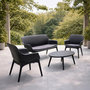 Voir la diapositive 6 : CONCEPT USINE Salon de jardin 4 places gris anthracite avec table basse IZMIR