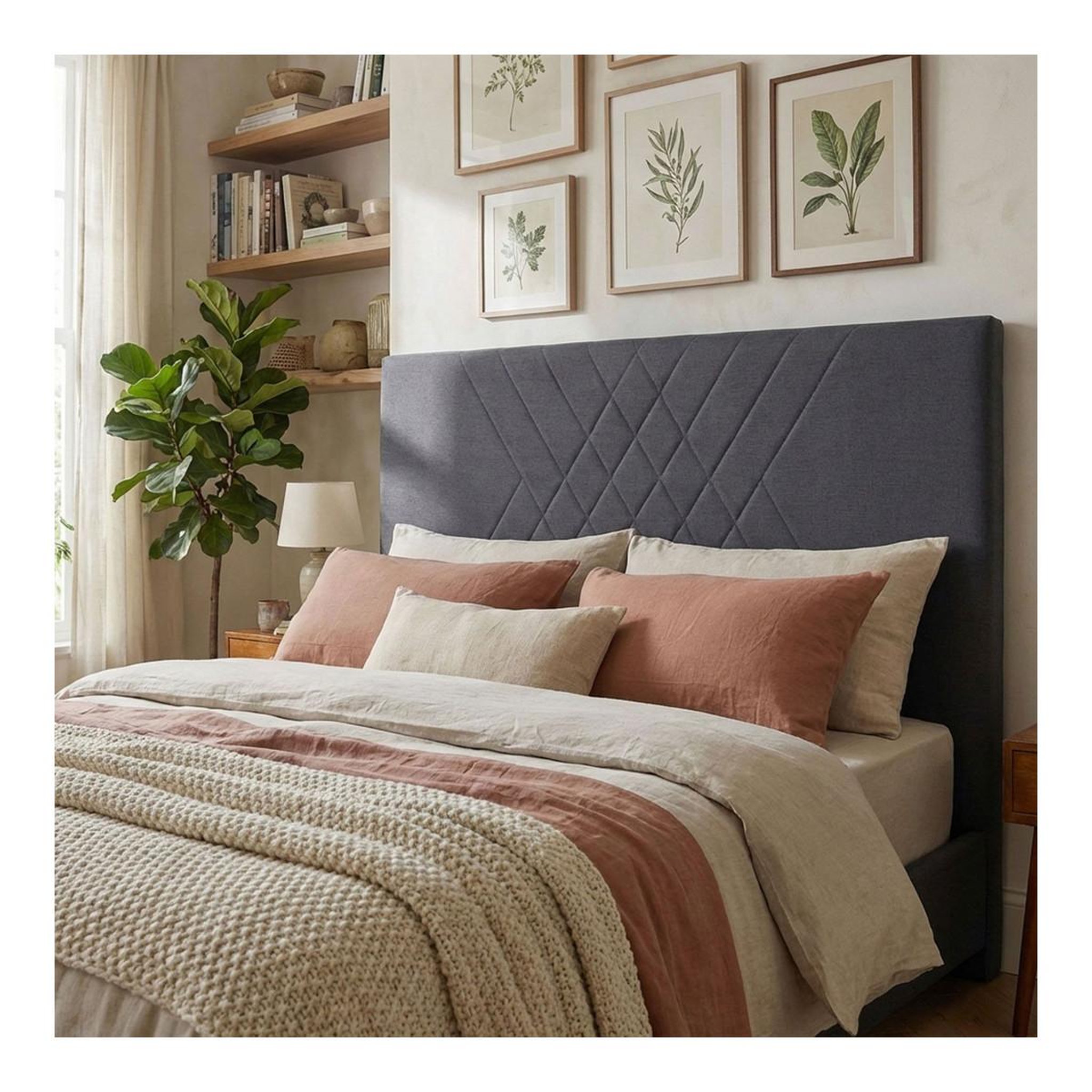 Voir la diapositive 3 : Paris Prix Tête de lit en tissu  jones  180cm gris foncé