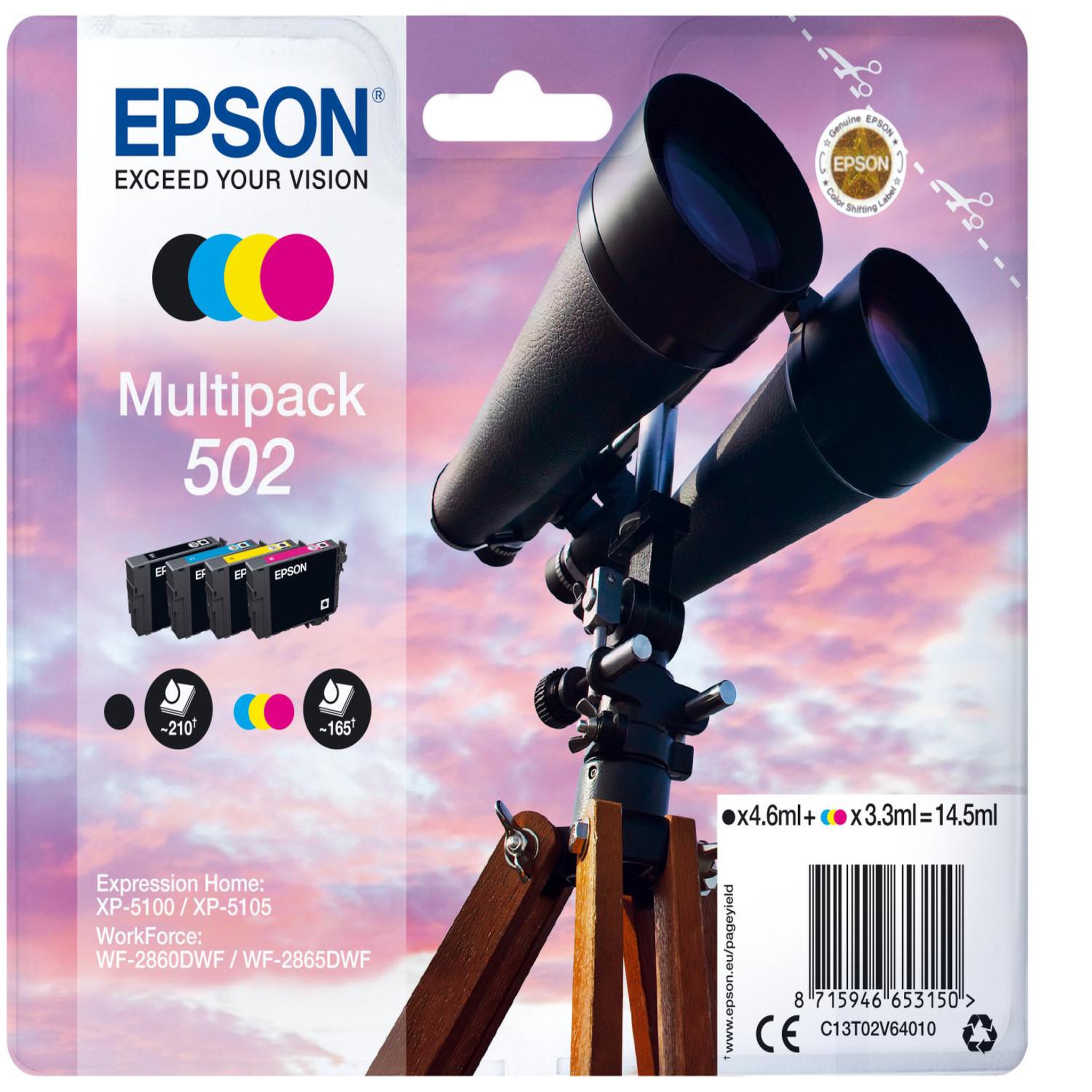 Voir la diapositive 2 : Epson Cartouche imprimante EPSON C 13 T 02 V 64010