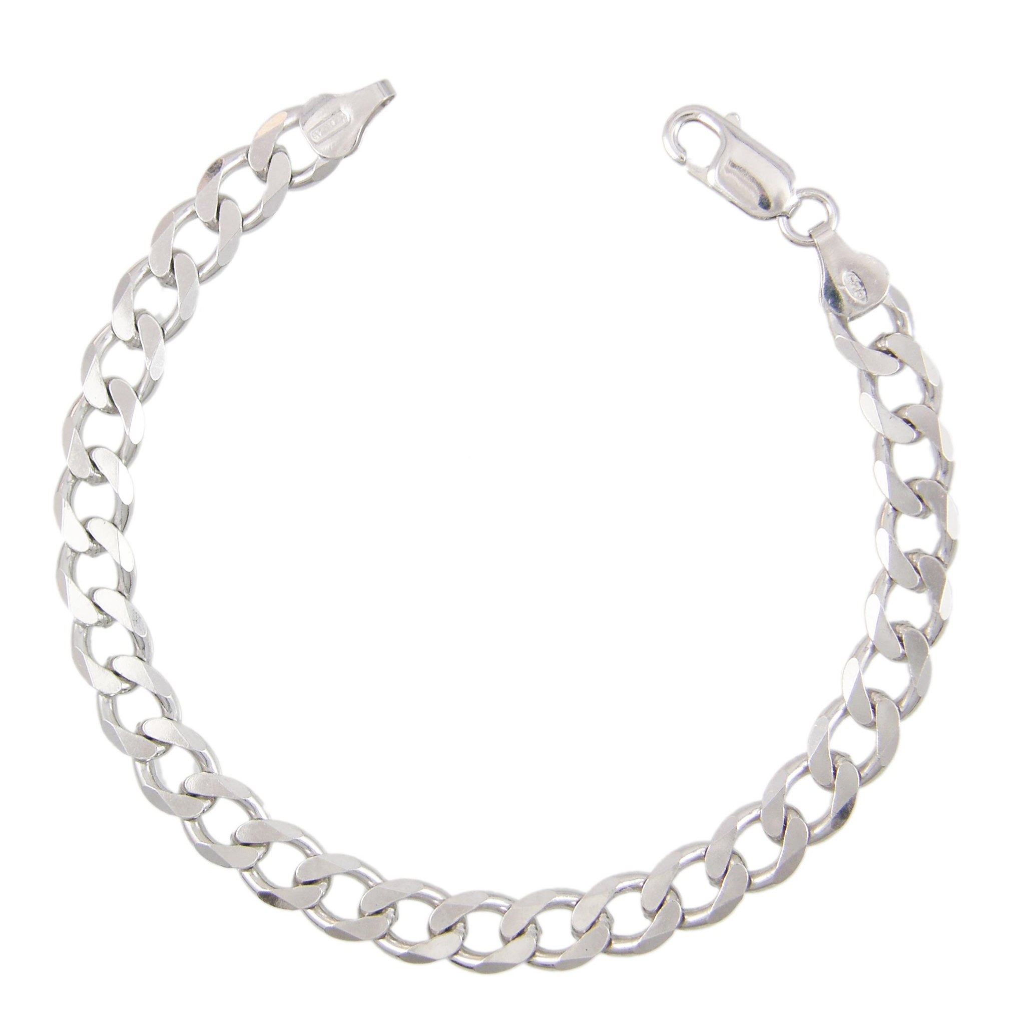 L'ATELIER D'AZUR Bracelet Argent Massif 925/000 Maille Gourmette - Homme