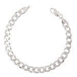 L'ATELIER D'AZUR Bracelet Argent Massif 925/000 Maille Gourmette - Homme