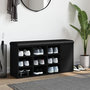 Voir la diapositive 3 : VIDAXL Banc à chaussures noir 102x32x50 cm bois d ingénierie