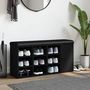 Voir la diapositive 3 : VIDAXL Banc à chaussures noir 102x32x50 cm bois d ingénierie