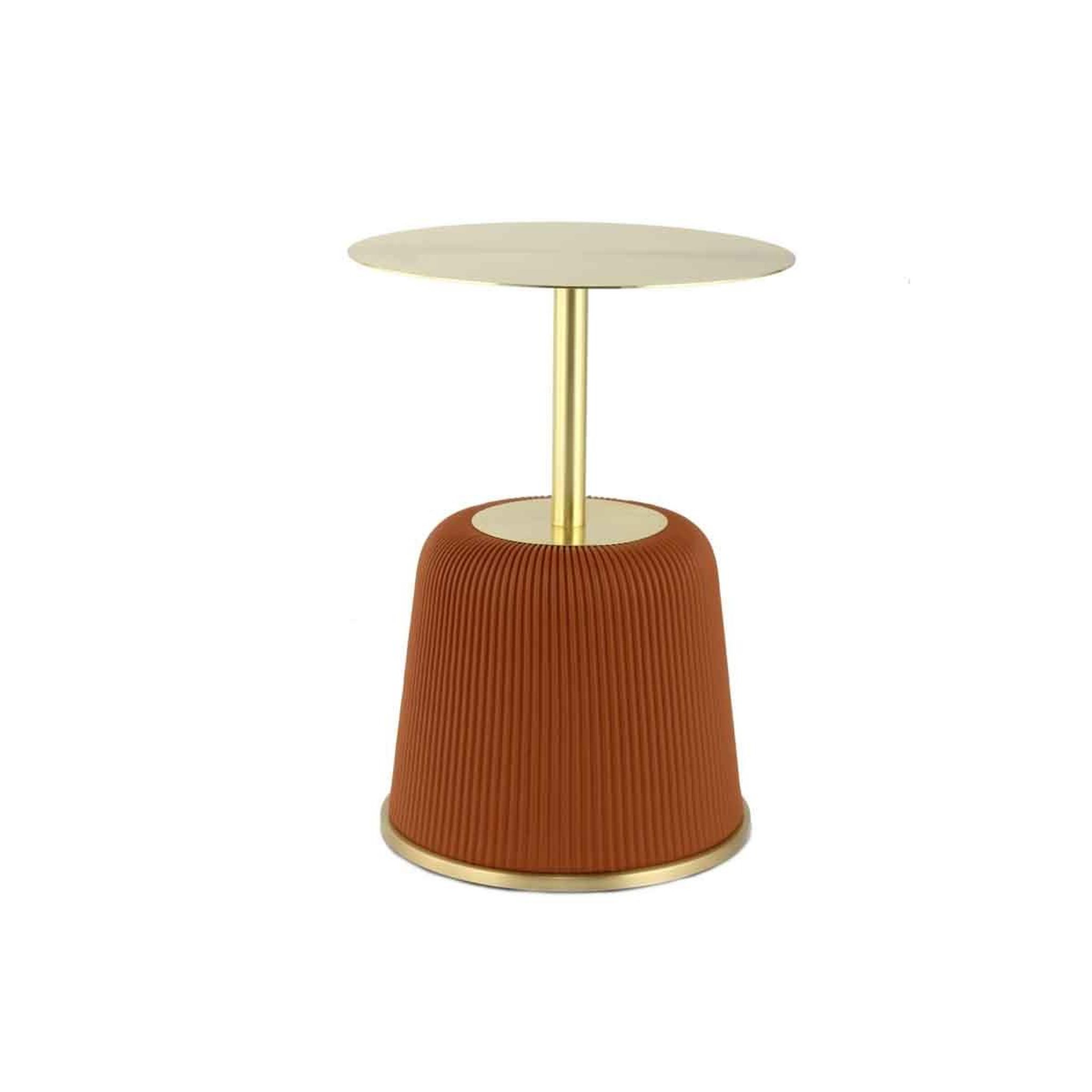 Voir la diapositive 2 : Paris Prix Table d'appoint design  jokai  60cm cognac & or