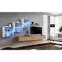 Voir la diapositive 2 : Paris Prix Meuble TV Mural Design  Switch XX  330cm Naturel & Blanc