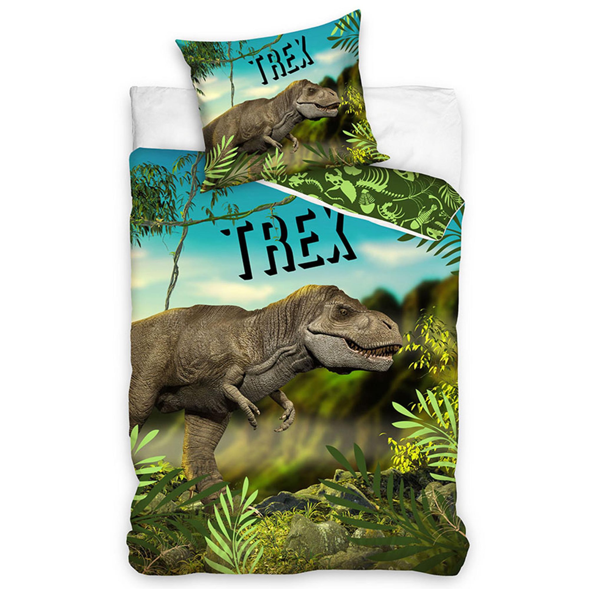 HOUSSE DE REVE Parure de lit enfant 140x200 cm t rex 100% coton