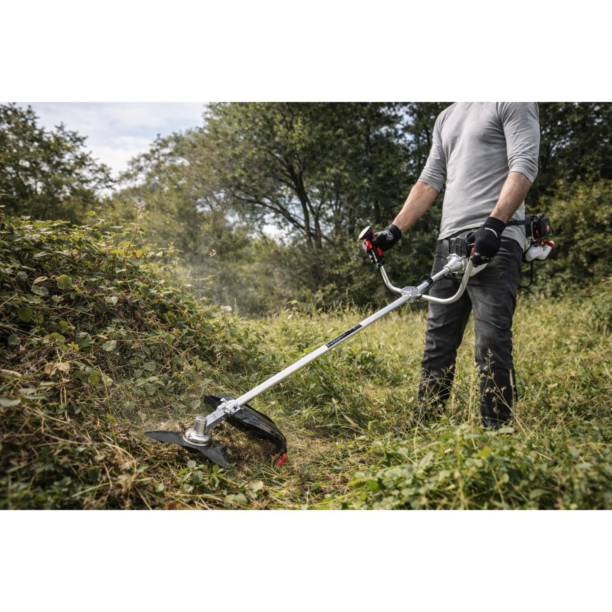 Voir la diapositive 4 : BY TONINO LAMBORGHINI GARDEN MACHINERY Débroussailleuse thermique 52cm3- 2.9cv 2t easy start coupe 42cm fil nylon + lame 3 dents système anti-vibrations lamborghini